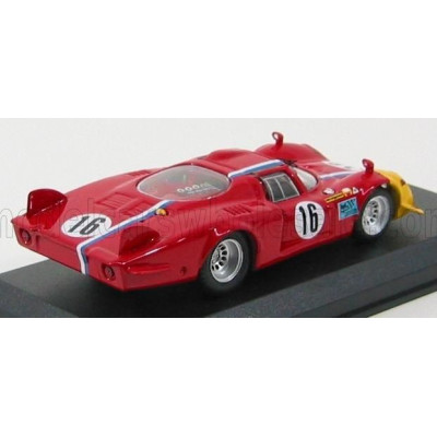 BEST MODEL ALFA ROMEO 33.2 CODA LUNGA N 16 PROVE SPA 1968 T.PILETT - RED YELLOW 1/43