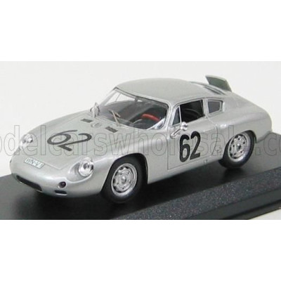BEST MODEL PORSCHE 1600GS ABARTH N 62 TARGA FLORIO 1963 KOCH - VON SCHROTER - SILVER 1/43