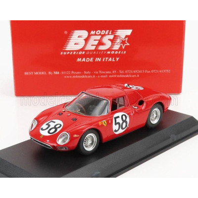 BEST MODEL FERRARI 250LM 3.3L V12 TEAM N.A.R.T. N 58 24h LE MANS 1964 J.RINDT - D.PIPER - RED 1/43