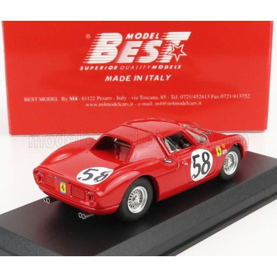 BEST MODEL FERRARI 250LM 3.3L V12 TEAM N.A.R.T. N 58 24h LE MANS 1964 J.RINDT - D.PIPER - RED 1/43