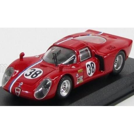 BEST MODEL ALFA ROMEO 33.2 COUPE N 38 TEST LE MANS 1968 GOSSELIN - TROSCH - RED 1/43