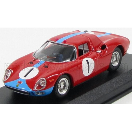 BEST MODEL FERRARI 250LM COUPE N 1 KYALAMI 1964 PIPER - MAGGS - RED LIGHT BLUE 1/43