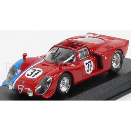 BEST MODEL ALFA ROMEO 33.2 N 37 TEST 24h LE MANS 1968 GOSSELIN - TROSCH - RED BLUE 1/43
