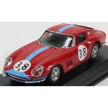 BEST MODEL FERRARI 275 GTB/4 COUPE N 38 WINNER 1000km PARIGI 1966 VESTEY - GASPAR - RED BLUETTE 1/43