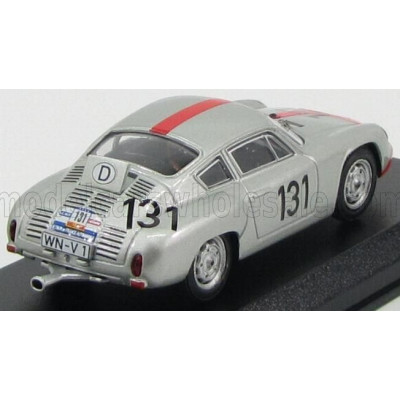 BEST MODEL PORSCHE ABARTH N 131 TOUR DE FRANCE 1961 WALTER - STRAHLE - SILVER RED 1/43