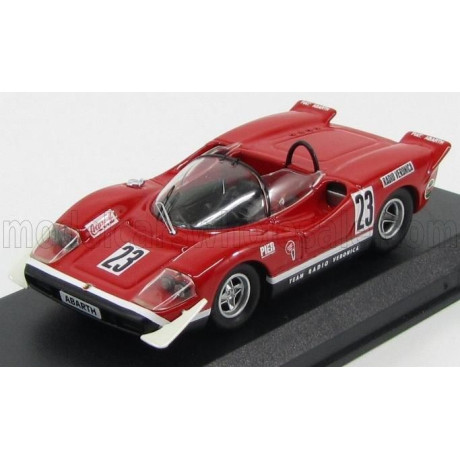 BEST MODEL FIAT ABARTH 2000S SPIDER TEAM RADIO VERONICA N 23 SILVERSTONE 1969 E.SWART - RED 1/43