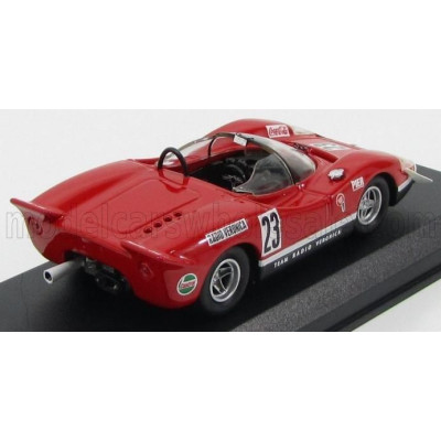 BEST MODEL FIAT ABARTH 2000S SPIDER TEAM RADIO VERONICA N 23 SILVERSTONE 1969 E.SWART - RED 1/43