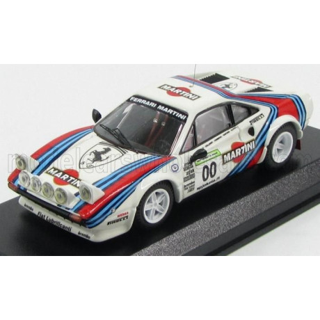 BEST MODEL FERRARI 308 GTB COUPE MARTINI TEAM MAKELA AUTO TUNING (night version) N 00 HISTORY RALLY FINLANDIA 2009 - WHITE 1/43