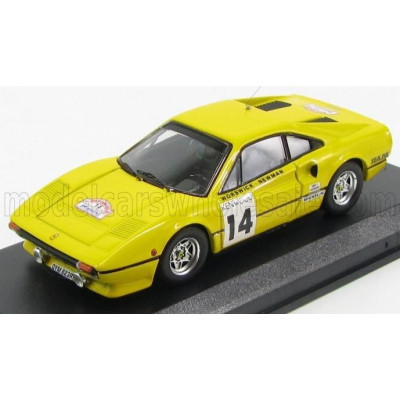 BEST MODEL FERRARI 308 GTB COUPE N 14 TOUR DE FRANCE 1985 WORSWICK - NEWMAN - YELLOW 1/43
