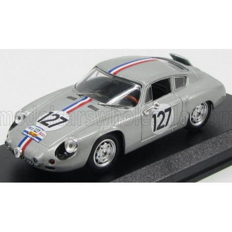 BEST MODEL PORSCHE ABARTH COUPE N 127 TOUR DE FRANCE 1961 BOUCHET - AURY - SILVER 1/43