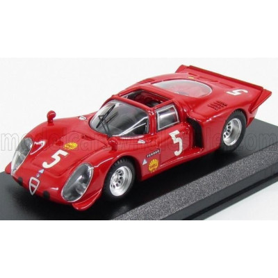 BEST MODEL ALFA ROMEO 33.2 SPIDER N 5 WINNER MONTLHERY 1969 LARROUSSE - VERRIER - RED 1/43