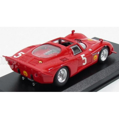 BEST MODEL ALFA ROMEO 33.2 SPIDER N 5 WINNER MONTLHERY 1969 LARROUSSE - VERRIER - RED 1/43