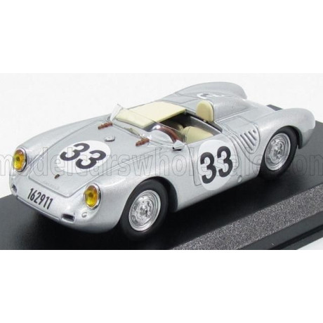 BEST MODEL PORSCHE 550RS SPIDER N 33 24h LE MANS 1957 HERRMANN - FRANKENBERG - SILVER 1/43