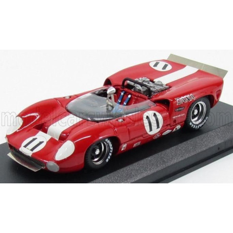 BEST MODEL LOLA T70 SPIDER N 11 BRIDGEHAMPTON 1967 L.MOTSCHEKER - RED WHITE 1/43
