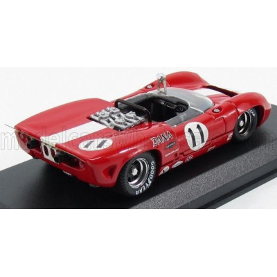 BEST MODEL LOLA T70 SPIDER N 11 BRIDGEHAMPTON 1967 L.MOTSCHEKER - RED WHITE 1/43