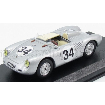 BEST MODEL PORSCHE 550RS SPIDER N 33 24h LE MANS 1957 STOREZ - CRAWFORD - SILVER 1/43