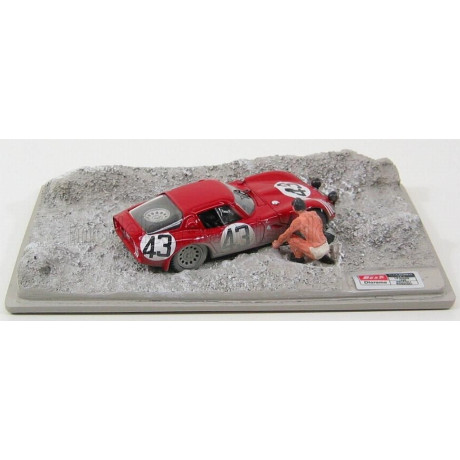 BEST MODEL ALFA ROMEO TZ2 N 43 24h LE MANS 1965 (WITH FIGURE) ZECCOLI - ROSINSKI - RED 1/43