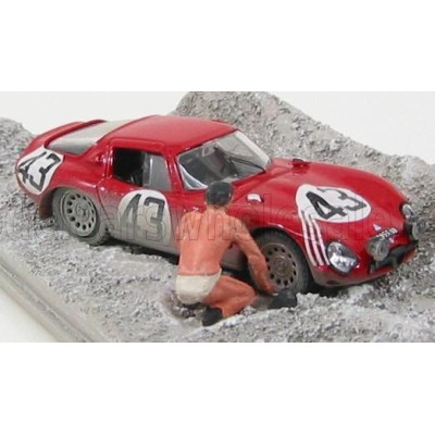 BEST MODEL ALFA ROMEO TZ2 N 43 24h LE MANS 1965 (WITH FIGURE) ZECCOLI - ROSINSKI - RED 1/43
