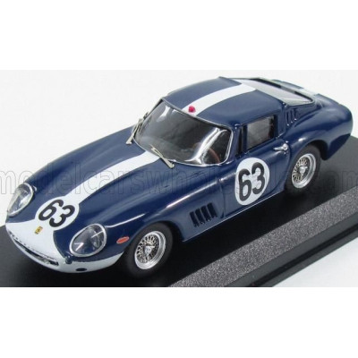 BEST MODEL FERRARI 275 GTB/4 COUPE N 63 SPA 1967 VESTEY - GASPAR - BLUE WHITE 1/43