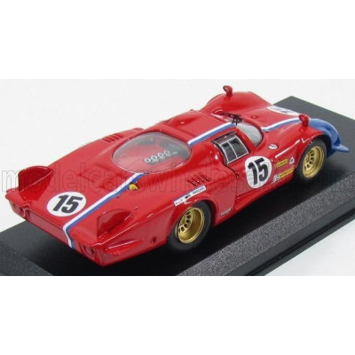 BEST MODEL ALFA ROMEO 33.2 LM N 15 TEST 24h LE MANS 1969 PILETTE - SLOTEMAKER - RED BLUE 1/43