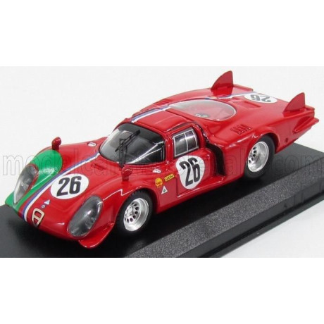 BEST MODEL ALFA ROMEO 33.2 LM N 26 1000km MONZA 1968 TROSCH - GOSSELIN - RED 1/43