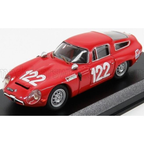 BEST MODEL ALFA ROMEO TZ1 SCUDERIA PAGASO N 122 TARGA FLORIO 1966 LO PICCOLO - SUTERA - RED 1/43