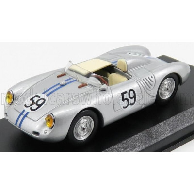 BEST MODEL PORSCHE 550RS SPIDER N 59 24h LE MANS 1958 SCHILLER - TOT - SILVER 1/43