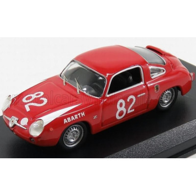 BEST MODEL FIAT 850 ABARTH ZAGATO N 82 WINNER 500km NURBURGRING 1960 CASTELLINA - VINATIER - RED WHITE 1/43