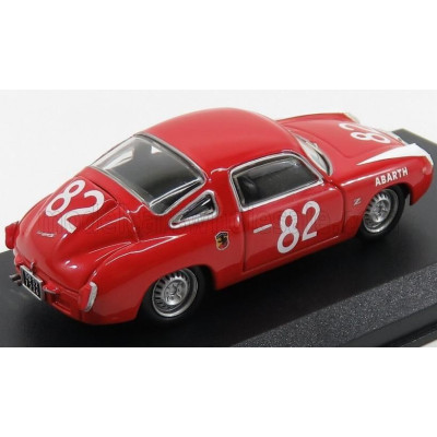 BEST MODEL FIAT 850 ABARTH ZAGATO N 82 WINNER 500km NURBURGRING 1960 CASTELLINA - VINATIER - RED WHITE 1/43
