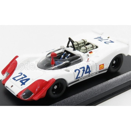 BEST MODEL PORSCHE 908/02 N 274 3rd TARGA FLORIO 1969 STOMMELEN - HERRMANN - WHITE RED 1/43