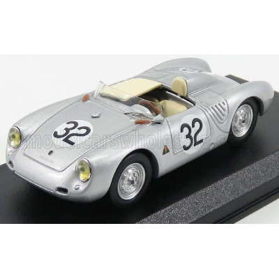 BEST MODEL PORSCHE 550RS SPIDER N 32 24h LE MANS 1958 GODIN DE BEAUFORT - LINGE - SILVER 1/43