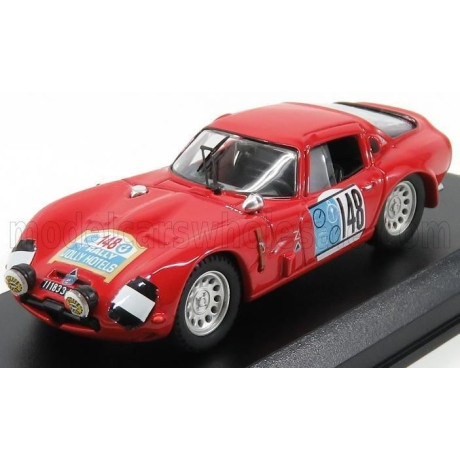 BEST MODEL ALFA ROMEO TZ2 N 148 RALLY PERGUSA JOLLY HOTEL 1965 DE ADAMICH - LINI - RED 1/43
