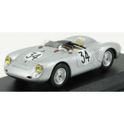 BEST MODEL PORSCHE 550 RS SPIDER TEAM J.P.COLAS N 34 24h LE MANS 1958 J.KERGUEN - FRANC ( J.DEWES ) - SILVER 1/43