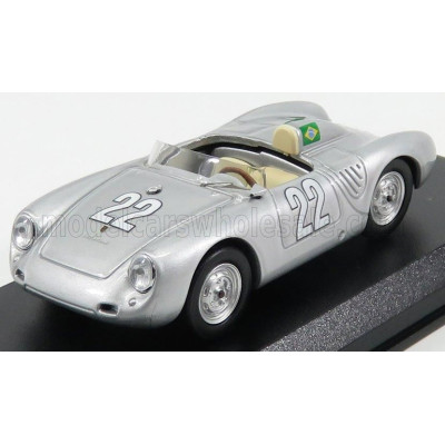BEST MODEL PORSCHE 550RS N 22 WINNER 10h MESSINA 1958 HEINZ - STRAHLE - SILVER 1/43