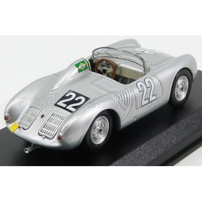 BEST MODEL PORSCHE 550RS N 22 WINNER 10h MESSINA 1958 HEINZ - STRAHLE - SILVER 1/43