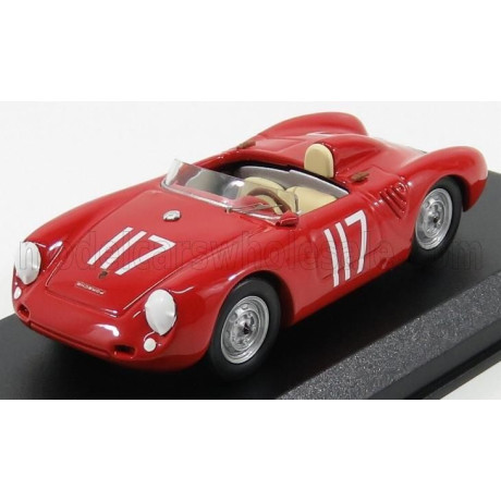 BEST MODEL PORSCHE 550 SPIDER N 117 SCCA NATIONAL THOMPSON 1959 J.TROTTER - RED 1/43