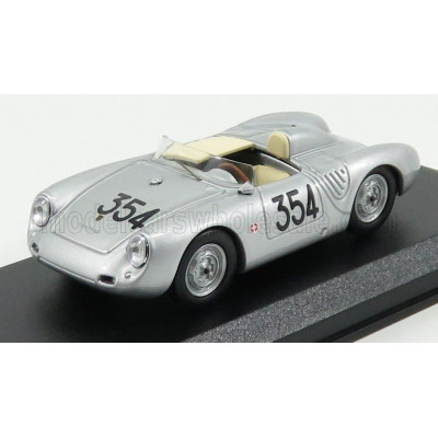 BEST MODEL PORSCHE 550RS SPIDER N 354 MILLE MIGLIA 1957 HEINZ SCHILLER - SILVER 1/43