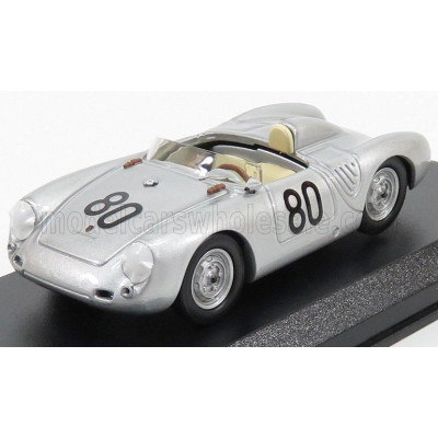 BEST MODEL PORSCHE 550 RS N 80 TARGA FLORIO 1958 SCARLATTI - BARTH - SILVER 1/43