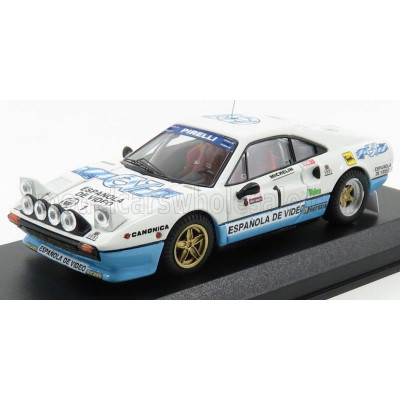 BEST MODEL FERRARI 308 GTB N 1 WINNER RALLY CRITERIUM LUIS DE BAVIERA 1984 ZANINI - AUTET - WHITE BLUE 1/43