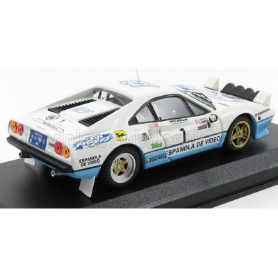 BEST MODEL FERRARI 308 GTB N 1 WINNER RALLY CRITERIUM LUIS DE BAVIERA 1984 ZANINI - AUTET - WHITE BLUE 1/43