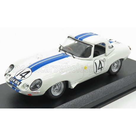 BEST MODEL JAGUAR E-TYPE N 14 24h LE MANS 1963 HANSGEN - PABST - WHITE BLUE 1/43