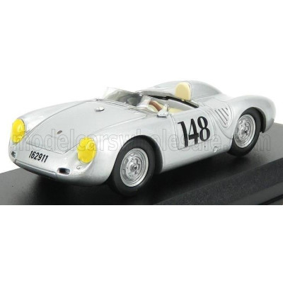 BEST MODEL PORSCHE 550RS N 148 2nd AOSTA- GRAN SAN BERNARDO 1957 WOLFGANG VON TRIPS - SILVER 1/43
