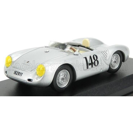 BEST MODEL PORSCHE 550RS N 148 2nd AOSTA- GRAN SAN BERNARDO 1957 WOLFGANG VON TRIPS - SILVER 1/43