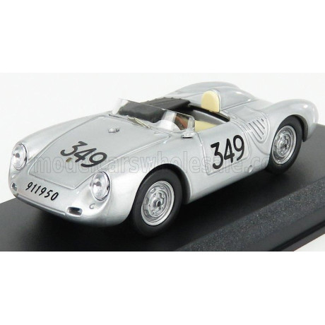 BEST MODEL PORSCHE 1500 RS SPIDER N 349 MILLE MIGLIA 1957 U.MAGLIOLI - SILVER 1/43
