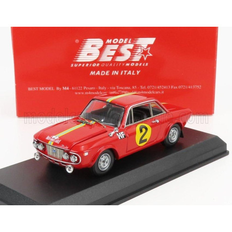 BEST MODEL LANCIA FULVIA 1.3 HF COUPE N 2 RALLY MONTECARLO 1967 S.MUNARI - G.HARRIS - RED 1/43