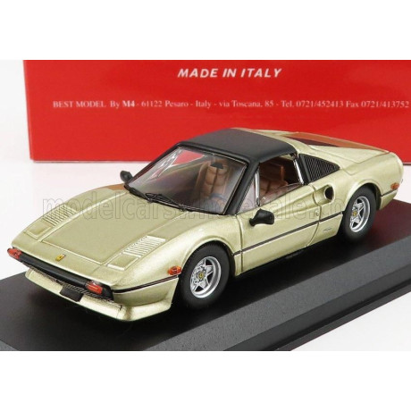 BEST MODEL FERRARI 308 GTS SPIDER CLOSED USA VERSION 1978 - PERSONAL CAR JAMES COBURN - GOLD 1/43