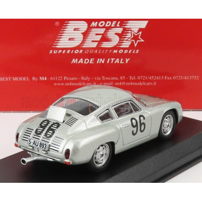 BEST MODEL PORSCHE 356 CARRERA ABARTH N 96 TARGA FLORIO 1961 LINGE - VON HANSTEIN - SILVER 1/43