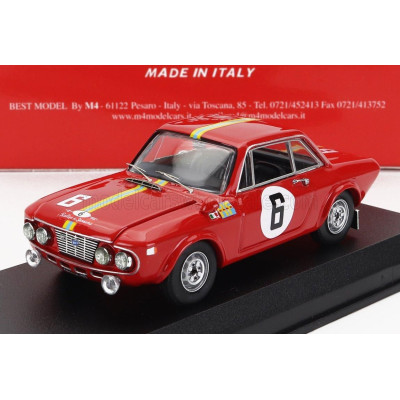 BEST MODEL LANCIA FULVIA 1.3 COUPE HF N 6 WINNER RALLY SANREMO 1969 H.KALLSTROM - G.HAGGBON - RED 1/43