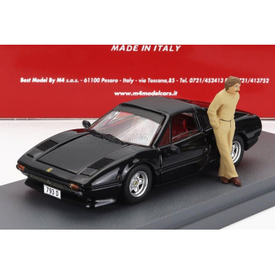 BEST MODEL FERRARI 308 GTS 1982 - PERSONAL CAR KEKE ROSBERG WITH FIGURE - BLACK 1/43