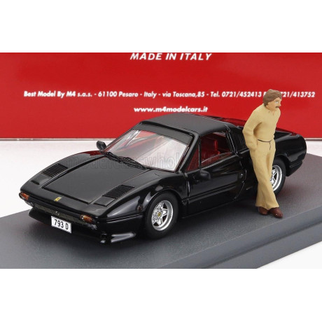 BEST MODEL FERRARI 308 GTS 1982 - PERSONAL CAR KEKE ROSBERG WITH FIGURE - BLACK 1/43